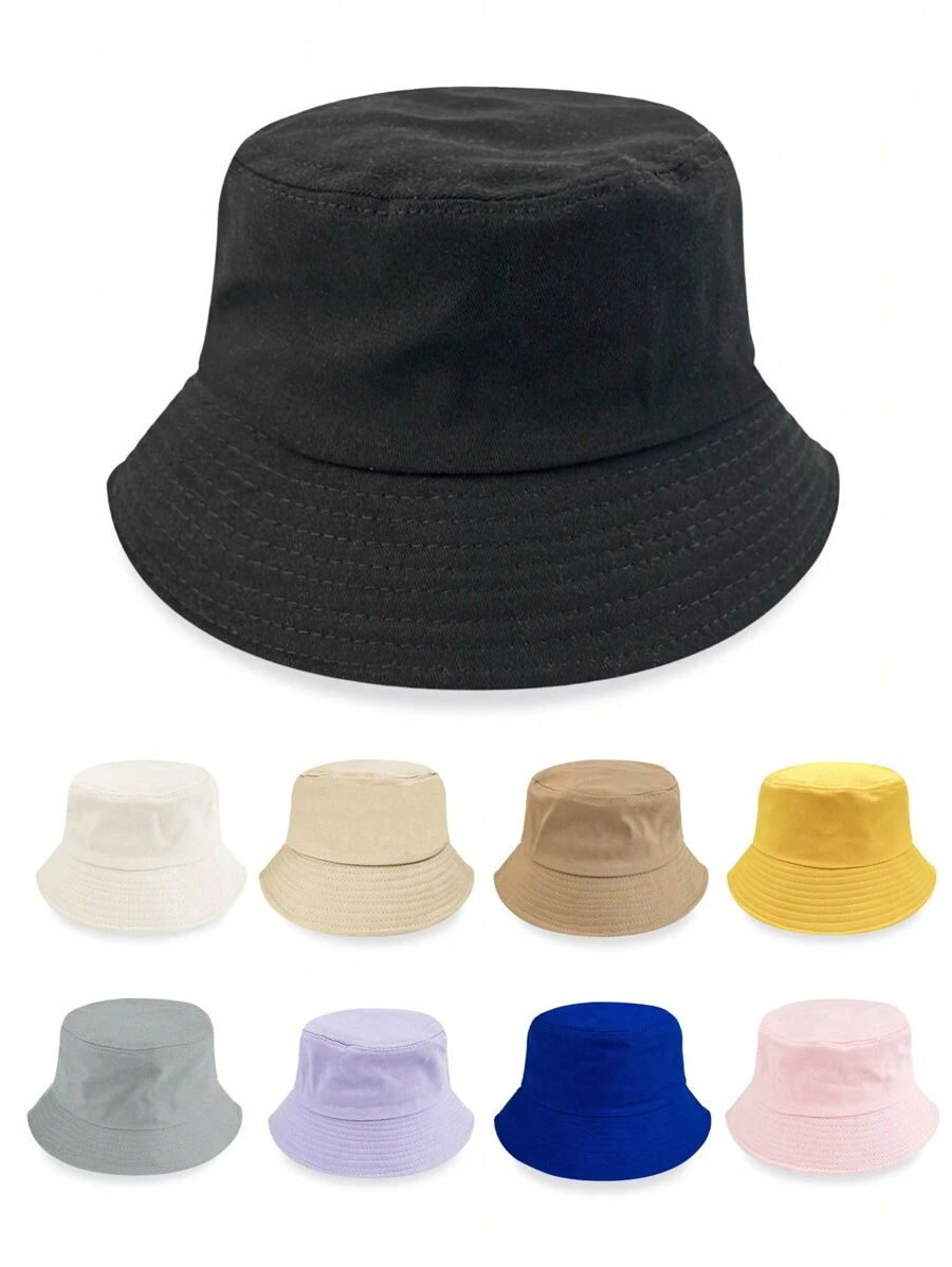 1pc Kids Solid Color Breathable Bucket Hat With Adjustable Inner Band, Versatile Design Suitable For All Seasons, Casual Daily Wear, Hiking, Traveling, Commuting, Available In Multiple Sizes And Colors