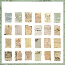 24 sztuki różnych wzorów samoprzylepnego papieru do zrobienia starego stylu retro naklejki tekstowej retro tło torby dekoracja torebki DIY naklejka torba angielskie zwroty i zabytkowe figury ręka konto materiał dekoracyjne naklejki odpowiednie do notatnika zaproszenie karta kolaż