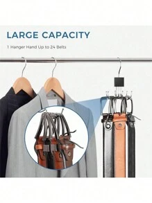 1 pieza Colgador giratorio para cinturón, organizador de cinturones de armario, ahorro de espacio de 360° para guardar ropa interior, chalecos, corbatas, bufandas, bolsos, estante de secado de zapatos, soporte para utensilios de cocina, organizador de dormitorio