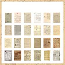 24 sztuki różnych wzorów samoprzylepnego papieru do zrobienia starego stylu retro naklejki tekstowej retro tło torby dekoracja torebki DIY naklejka torba angielskie zwroty i zabytkowe figury ręka konto materiał dekoracyjne naklejki odpowiednie do notatnika zaproszenie karta kolaż