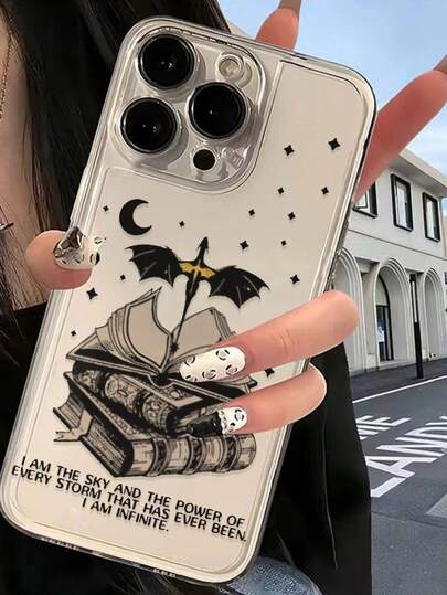 Book Transparent Anti-Fall Dragon Painted Phone Case Compatible With IPhone 16/IPhone 15 XR/7/8, IPhone 15 Pro Max/12 Pro Max/13 Pro Max/14 Pro Max 13 14 11 12 Pro 14, 11 12 P, XS XR /78p.78ges2, Redmi Series S24, A03s, A03core, A04, A12, A13, A14, A21s, A22, A23, A24, A32, A33 A34, A5, A51 A52, A53, A54, A71, A72, A73, S20 Fe, S21, S22 Plus, Redmi Series Redmi 9, Redmi 9a Waterproof Shockproof Scratch Resistant