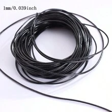 10m 0.5-2mm Black Wax Line PU Leather Cord, Handmade DIY Necklace Bracelet Craft Accessory - Black - View 11