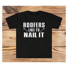 Funny Roofer Shirt, Roofer Gift, Like To Nail It, Roofing Shirt, Roofing Gift, Shirts For Roofers, Gifts For Roofers, Roofer Cistmas Gift - Black - View 1