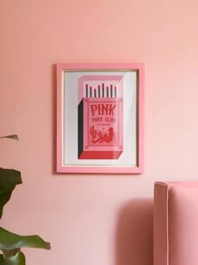 1pc, Canvas Hanging, Framed Decorative Painting, Vintage Chic Pink Pony Club Canvas Art - Amazing Cowgirl Themed Wall Decor With Music Lyrics, Red And Pink Matchbox Design, Perfect For Living Room, Bedroom, Home Office Decor, Wall Art, Vintage Poster Gifts Birthday Graduation