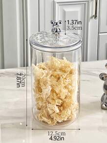 1pc/ Sealable Jar With Lid, Reusable Clear Plastic Sealable Jar With Cute Bear Shape Lid, Home Kitchen Food Storage Container For Kitchen Organisation And Storage, Perfect For Storing Snacks, Sweets, Tea, Nuts, Cereals And Coffee Beans.