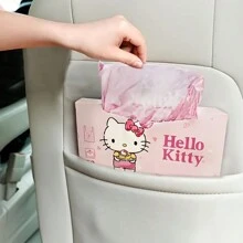 Sanrio Hello Kitty 50 stuks vuilniszakken voor in de auto en op het bureau, leuke, creatieve roze vuilniszakken, wegwerpbare plastic vuilniszakken, draagbare vuilniszakken voor in de auto, geschikt voor op reis en buitengebruik.