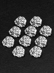 10 Peças/Pacote Elegantes Botões de Metal Assimétricos Luxuosos e Versáteis com Textura, Adequados para Casacos de Pele, Suéteres, Ternos, Jaquetas, Decoração de Buquê, Acessórios Artesanais DIY