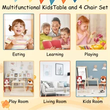 Table And 2 Chairs Set 3 Pieces Toddler Table And Chair Set Wooden Activity Play Table Set BearandTiger
