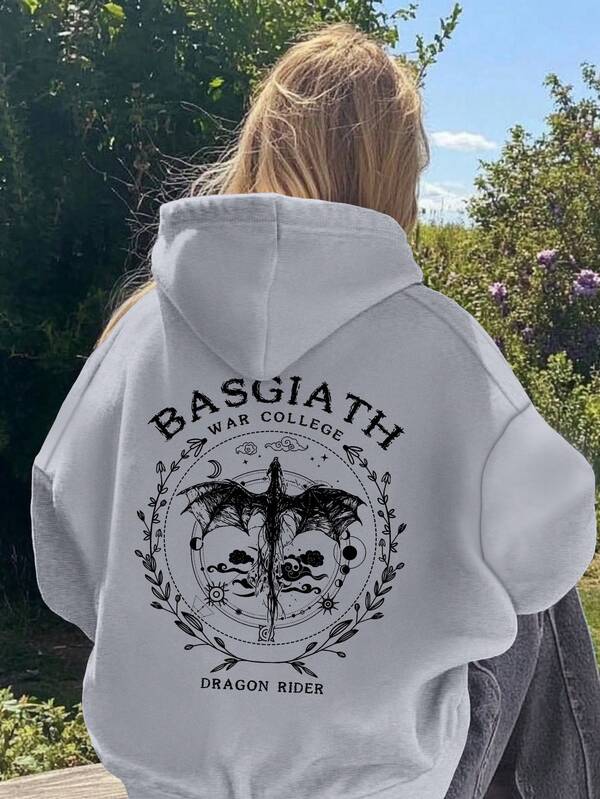 Dragon Knight Fourth Wing Moda Criativa Esportes Top Feminino Casual Hoodie