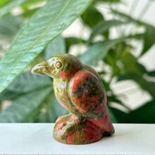 1pc 4cm Natural Crystal Raven Figurine, Crystal Carved Ornament, Raven Home Decor