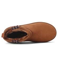 READY SALTED Women's Suede Boots Women's Outdoor Non-Slip Boots Women's Casual Comfort Boots Women's Winter Warm Snow Boots - Tan - View 7