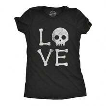 Skull Love Shirt, Womens Halloween Shirt, Skeleton Tee, Halloween Costumes, Spooky T Shirts, Skull Shirt, Love Halloween, Love True Crime - 黑色 - 查看 1
