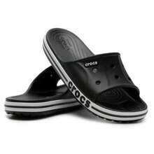 Crocs 男女通用运动鞋，休闲平底室内外拖鞋，款式 205392-066 - 黑色 - 查看 4