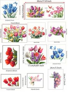 1 Stück abnehmbare kreative Tulpe Schalter Aufkleber, grüne Pflanze Blume Wandaufkleber, grüne Blatt Aufkleber Schalter Aufkleber, dekorative Kunst Wandbilder für Wohnzimmer, Schlafzimmer, Badezimmer, Küche, Heimdekoration (16 STIL), Aufkleber, Wandtattoo, Vinyl Aufkleber für Heimdekoration, Frühlingsdekoration Artikel um Ihr Zuhause aufzufrischen, Rama Dekorations Aufkleber, Valentinstag Dekorations Aufkleber