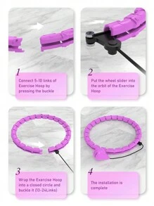 JKSHMYT Weighted Circle For Adults Weight Loss, Fitness Hoop Plus Size 47 Inch/120cm, Include 24 Detachable Links And Waist Trainer For Women - Màu tím - Xem 5