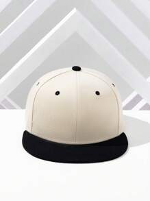 1 stuk Unisex Two-Tone Flat Bill Plain Trucker Baseball Cap, Hip-Hop Zonnehoed
