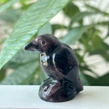 1pc 4cm Natural Crystal Raven Figurine, Crystal Carved Ornament, Raven Home Decor