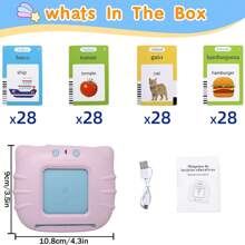 Spanish & English Talking Flash Cards For Boys And Girls Bilingual Spanish English, Learning Cards Sensory Sight Words Toys,Speech Training Toys, Educational Montessori Learning Interactive Talking 224 Sight Words Flash Cards Toys Halloween/Christmas Gifts - Multicolor - View 9