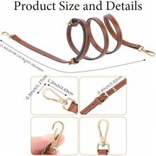Set de 3 bucăți Kit de curele din piele, curea de schimb reglabilă pentru poșeta de umăr pentru femei, mini geanta de campion lungă curea de umăr pentru găluște, geantă maro perforată, accesoriu de călătorie, geantă de mână, genți