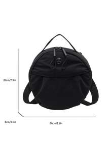 Nylon Small Round Bag, Fashion Shoulder Crossbody Bag, Versatile & High Capacity