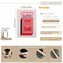 1pc, Canvas Hanging, Framed Decorative Painting, Vintage Chic Pink Pony Club Canvas Art - Amazing Cowgirl Themed Wall Decor With Music Lyrics, Red And Pink Matchbox Design, Perfect For Living Room, Bedroom, Home Office Decor, Wall Art, Vintage Poster Gifts Birthday Graduation