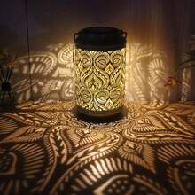 1pc Solar Powered Tree-Patterned Lantern, Outdoor Waterproof Vintage Metal LED Large Tree Decorative Light, Solar Garden Yard Lawn Lamp For Garden Decoration, Patio, Porch And Lawn Lighting, Eid Decoration
