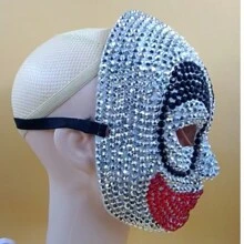 1pc Bling Jester Mask, Cosplay Haunted House Costume Props Head Accessory