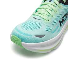 Hoka Bondi 9 男士运动鞋，舒适透气休闲鞋，耐磨低帮跑步鞋，1162011-LNMT - 月蛾色/火花藍 - 查看 7
