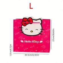Sanrio 1set/3pcs/4pcs Sanrio Hello Kitty Gift Bag Paper Bag Creative Gift Bag Birthday Party Gift Bag Gift Box Packaging Bag
