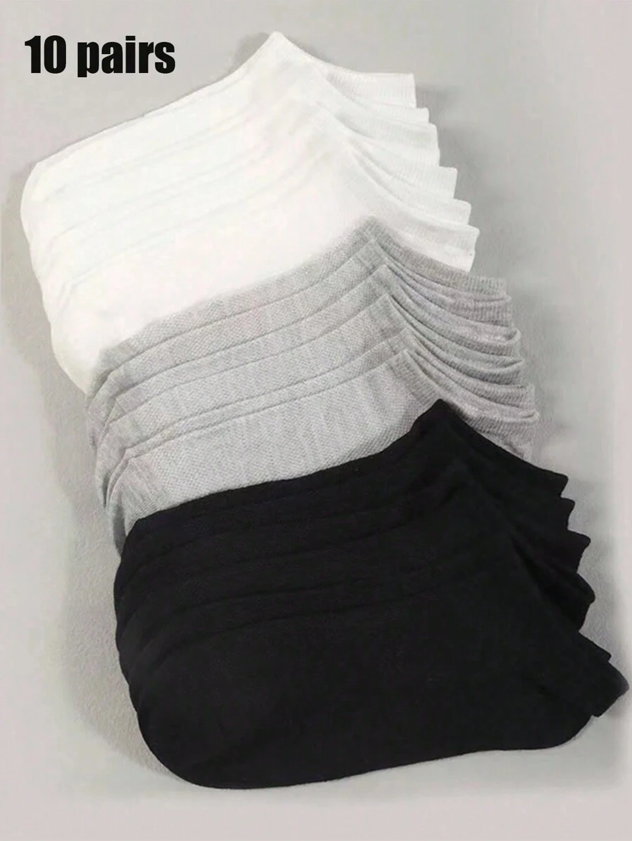 1/5/10/20 pares de calcetines esenciales para hombre tipo tobillero, calcetines tipo tobillero suaves y ligeros a juego, medias y calcetines para mujer, calcetines medianos para hombre, calcetines de marinero para mujer