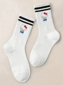 1 Pair Of Men's/Women's/Couple Mid Length Socks, Personalized, Fun, Colorful, Creative Cartoon Design, Holiday Gift, Comfortable And Breathable, Enhancing Family Atmosphere, Fashionable And Novel, Anime, Crazy, Multi-Color, Fun Neutral Socks