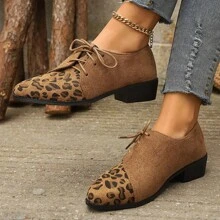 Mocasines suaves transpirables para mujer, nuevos zapatos retro de leopardo de moda para mujer - Marrón Mocha - Ver 2