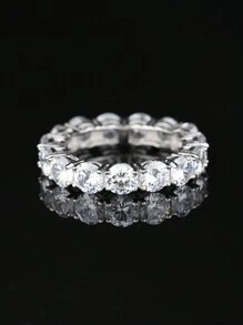 KAHOOT 925 Sterling Silver Full Moissanite Ring Gorgeous Romantic Jewelry Gift Suitable For Valentine's Day Wedding Engagement Banquet Party