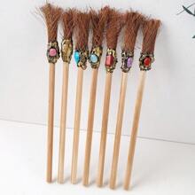5pcs Creative Products Natural Crystal Magic Broom Pencil Handmade DIY Witch Halloween Energy Gem Children's School Supplies - Magic Broom Pencil - View 3