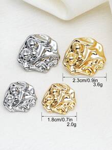 10 Peças/Pacote Elegantes Botões de Metal Assimétricos Luxuosos e Versáteis com Textura, Adequados para Casacos de Pele, Suéteres, Ternos, Jaquetas, Decoração de Buquê, Acessórios Artesanais DIY