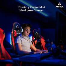 ANTICA Silla Gamer Tela - Ergonomica Reclinable - Silla de Oficina y Escritorio Ejecutiva | Giratorio con Soporte Lumbar y Respaldo, Ideal para Computadora y Videojuegos - Color Negro - Rojo (Tela) - Ver 6