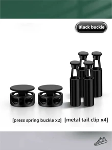 6 Stücke Schnürsenkel Verschlüsse ohne Binden - Aluminium Legierung Metall Federclips, einfach zu befestigen für Sneaker & Freizeitschuhe