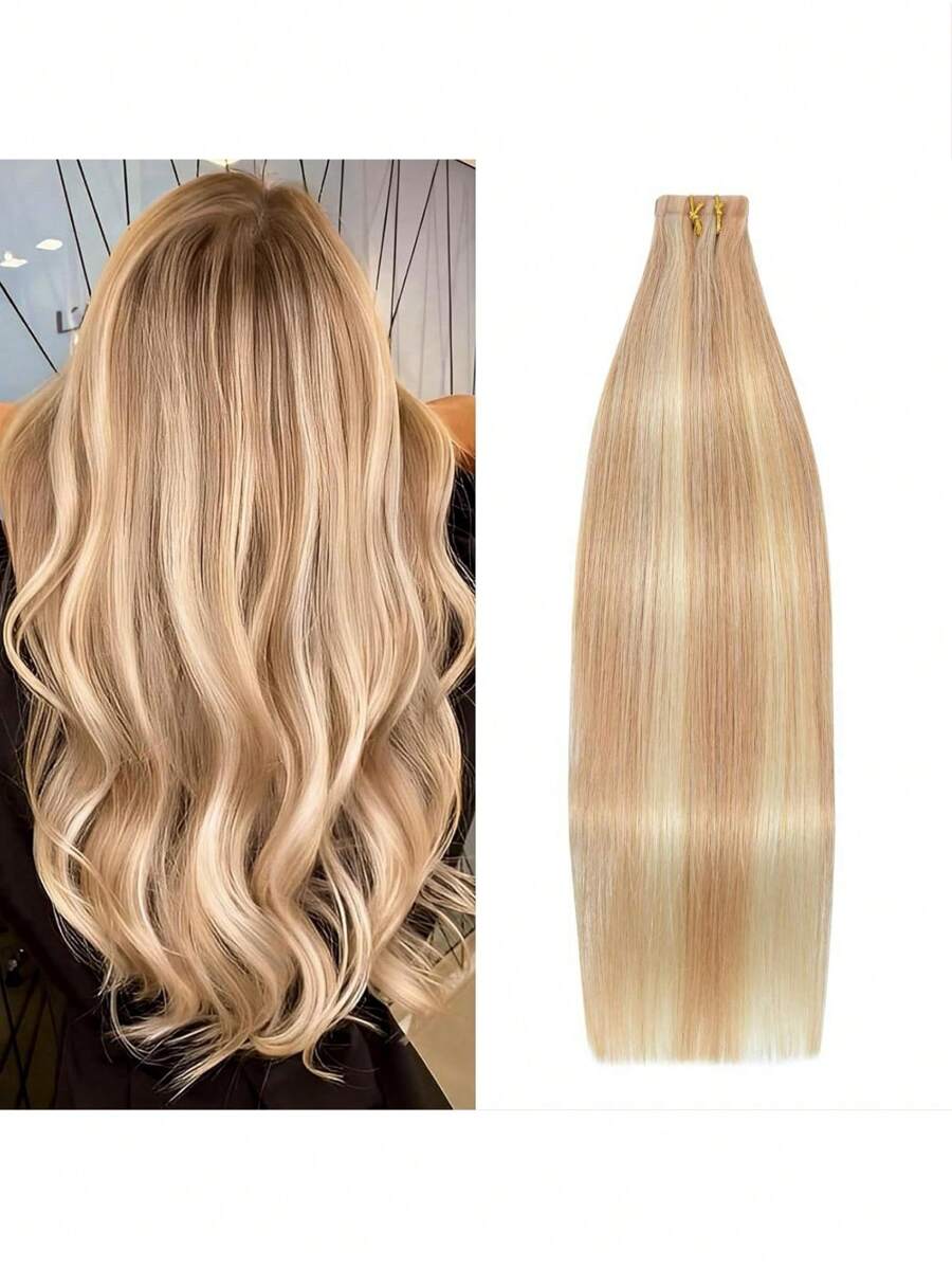 20pcs/30g Ekstensi Rambut Tape-In Tanpa Sambungan, Rambut Lurus Asli Manusia, Ramah Kulit, Perekat Mandiri, Kualitas Salon, Untuk Wanita, Cocok Untuk Kostum Halloween