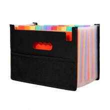 Expanding File Folder 12 Pockets A4 Size Filing Folder Organizer Large Capacity Portable AccordianFile Box For Classroom Office
