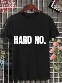 Women's Hard No T-Shirt Cool Funny Sassy Graphic Tees For Women - Black - View 2
