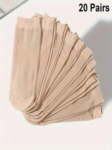 10/20 Pairs Sheer Color Transparent Socks, Comfortable Breathable Short Socks, Women's Sock And Over-The-Knee Socks - Multicolor - View 10