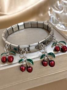 1 chiếc vòng tay mặt dây chuyền hình quả anh đào cổ điển, kiểu dáng đôi dành cho nữ, dây đeo bằng thép không gỉ mạ vàng 18K, quà tặng cho mẹ, Giáng sinh, Lễ Tạ ơn, Halloween, đám cưới, tiệc tùng/khiêu vũ/tụ họp/hàng ngày/phụ kiện đi biển, kỷ niệm, Ngày Valentine, trang sức phong cách Boho, sinh nhật, quà tặng cho phù dâu. - Nhiều màu - Xem 7