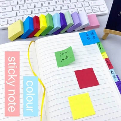 500pcs/550pcs Colorful Mini Square Sticky Notes, Self-Adhesive Memo Pads, Index Stickers, Random Colors, Wholesale For Students & Office Use