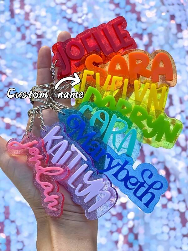 1 PC Chaveiro de acrílico personalizado com nome, etiqueta de mochila com glitter brilhante, chaveiro de acrílico, etiqueta de acrílico personalizada com nome, etiqueta de bolsa de fraldas, etiqueta de lancheira, etiqueta infantil, presente de dia dos namorados, Dawg, gravado, lantejoulas, inoxidável, vintage, casual, hipster, dinheiro antigo, elegante, kawaii, personalizado, personalizado, único, personalizado, presentes ideais para ele, presentes ideais para ela, crianças, ela, para aniversários, para aniversários, para casamentos, para formatura, para inauguração de casa, presentes personalizados para mulheres/homens, chaveiro personalizado/personalizado