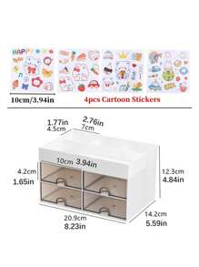 1pc Luxury Dust-Proof Makeup Storage Box, Large Capacity Office Organizer Cabinet, Multi-Layer Skincare Product Desktop Drawer Shelf