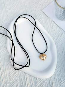 1 pezzo Collana di moda esagerata, collana decorata con cuore e fiocco, unica ed elegante, adatta per gioielli da esportazione in Europa e America