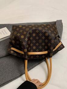 Dedoo 2025 New Fashionable Hot-Selling, PU Material, All-Over Allover Print, Large Capacity Portable Handbag. Dumpling Shaped Bag, Overseas Fashion Underarm Shoulder Bag, Suitable For Daily Commute, Work, Travel And More. - Multicolor - View 11