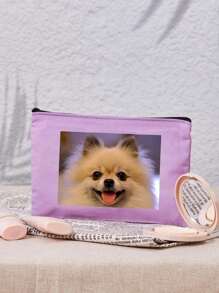 Kosmetiktasche mit zufälligem Muster, personalisierbare Fotokosmetiktasche, kann mit Ihrem individuellen Design angepasst werden, leichter, wasserdichter Segeltuch-Reißverschluss-Kosmetikbeutel ist auch perfekt als Münzbörse, Federmäppchen, perfekt für Einkaufen, Date, Urlaub, Reise, Festival, Party oder als Geschenk Makeup Bag Make Up Organizer für Badezimmer, College Wohnheim, Strand, Sommer, tragbare Multifunktions-Damen/Mädchen Student, Boho-Vibes - Verschiedenfarbig - Übersicht 4