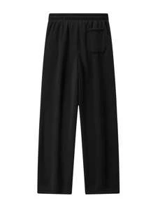 2-Pack Men's Simple Style Solid Color Straight Sweatpants Outdoor Jogging Sports Fitness Exercise Pants Men's Casual Pants - đen + kaki - Xem 4