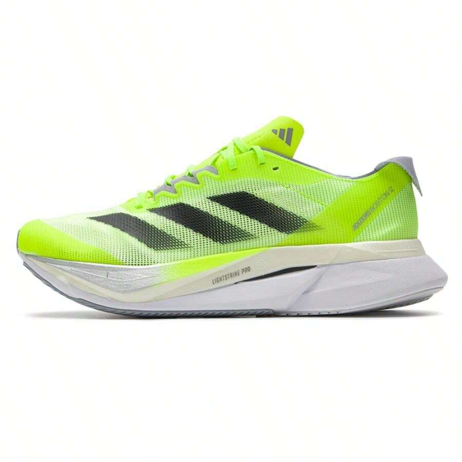 Adidas ADIZERO BOSTON 12 M 男鞋，运动鞋，健身训练透气休闲鞋，减震跑鞋 - 亮檸檬黃/黑/白 - 查看 1